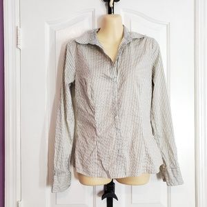 H&M Women Button Down Shirt Pinstripe 4